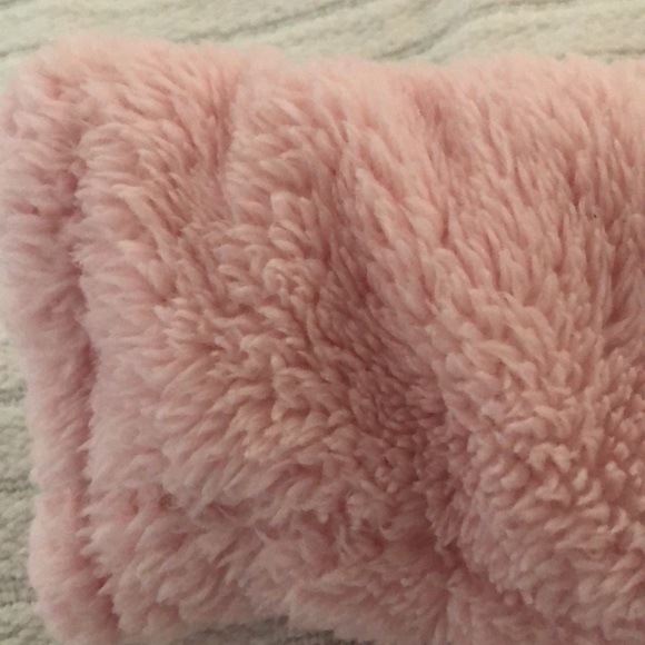 Baby Sherpa pink cozy one piece with ears - Picture 5 of 11